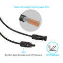Solar Panel Extension Cable with Male to Female Solar Connectors (Single) Load image into Gallery viewer, Solar Panel Extension Cable with Male to Female Solar Connectors (Single)