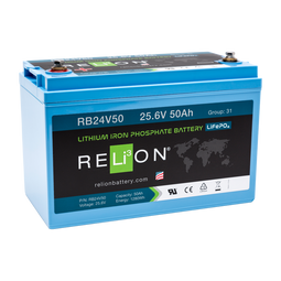 Relion RB24V50 Lithium Ion LiFePO4 Battery 24V 50Ah Relion RB24V50 Lithium Ion LiFePO4 Battery 24V 50Ah