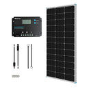 100W 12V Monocrystalline Solar Starter Kit w/Wanderer 10A Charge Controller Load image into Gallery viewer, 100W 12V Monocrystalline Solar Starter Kit w/Wanderer 10A Charge Controller