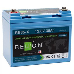 Relion RB35-X Lithium Ion LiFePO4 Battery 12V 35Ah Relion RB35-X Lithium Ion LiFePO4 Battery 12V 35Ah