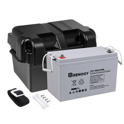 12V 100Ah Deep Cycle AGM Battery w/ Battery Box