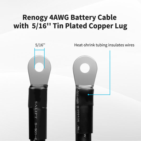 Copper Battery Interconnect Cable for 5/16 in Lugs