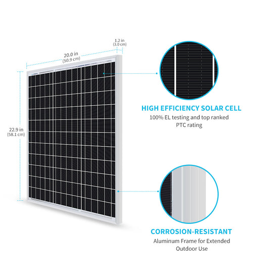 50 Watt 12 Volt Monocrystalline Solar Panel