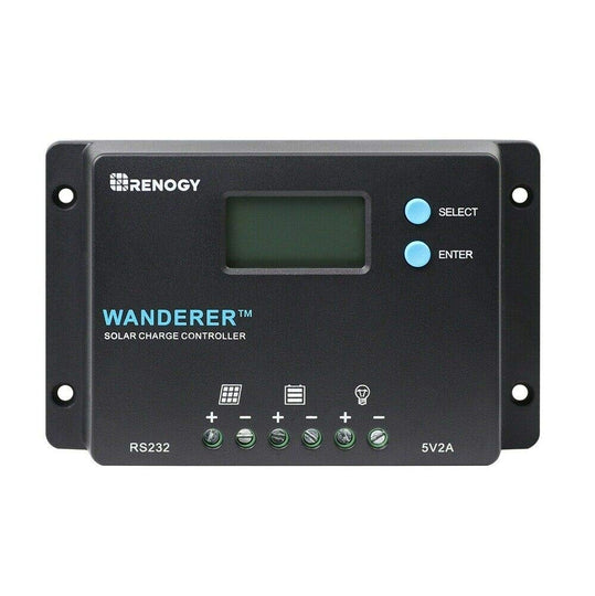 100W 12V Monocrystalline Solar Starter Kit w/Wanderer 10A Charge Controller