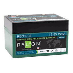 RBGT-22 Relion Lithium LiFePO4 Golf Battery With Bag & Charger 12V 22Ah