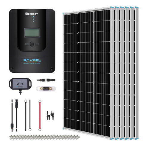 600W 12V/24V Monocrystalline Solar Premium Kit w/Rover 60A Charger Controller (back-order)
