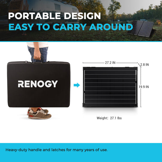 100 Watt 12 Volt Monocrystalline Foldable Solar Suitcase with Voyager
