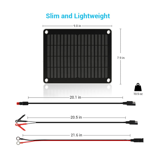 5W Solar Battery Charger and Maintainer