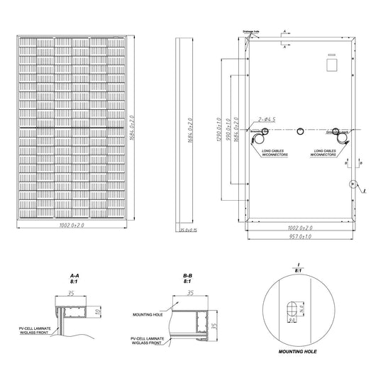 Bistar Solar 325W Monocrystalline 120 Cell Solar Panel